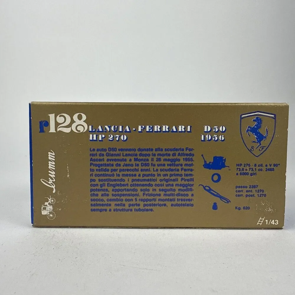 Brumm Models 1:43 Scale R128- 1956 Lancia-Ferrari HP 270 Yellow #20